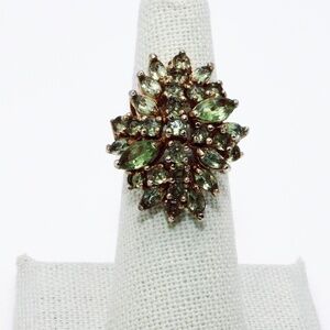 Women’s Green Gemstone Ring, 925 Setting, Size 6